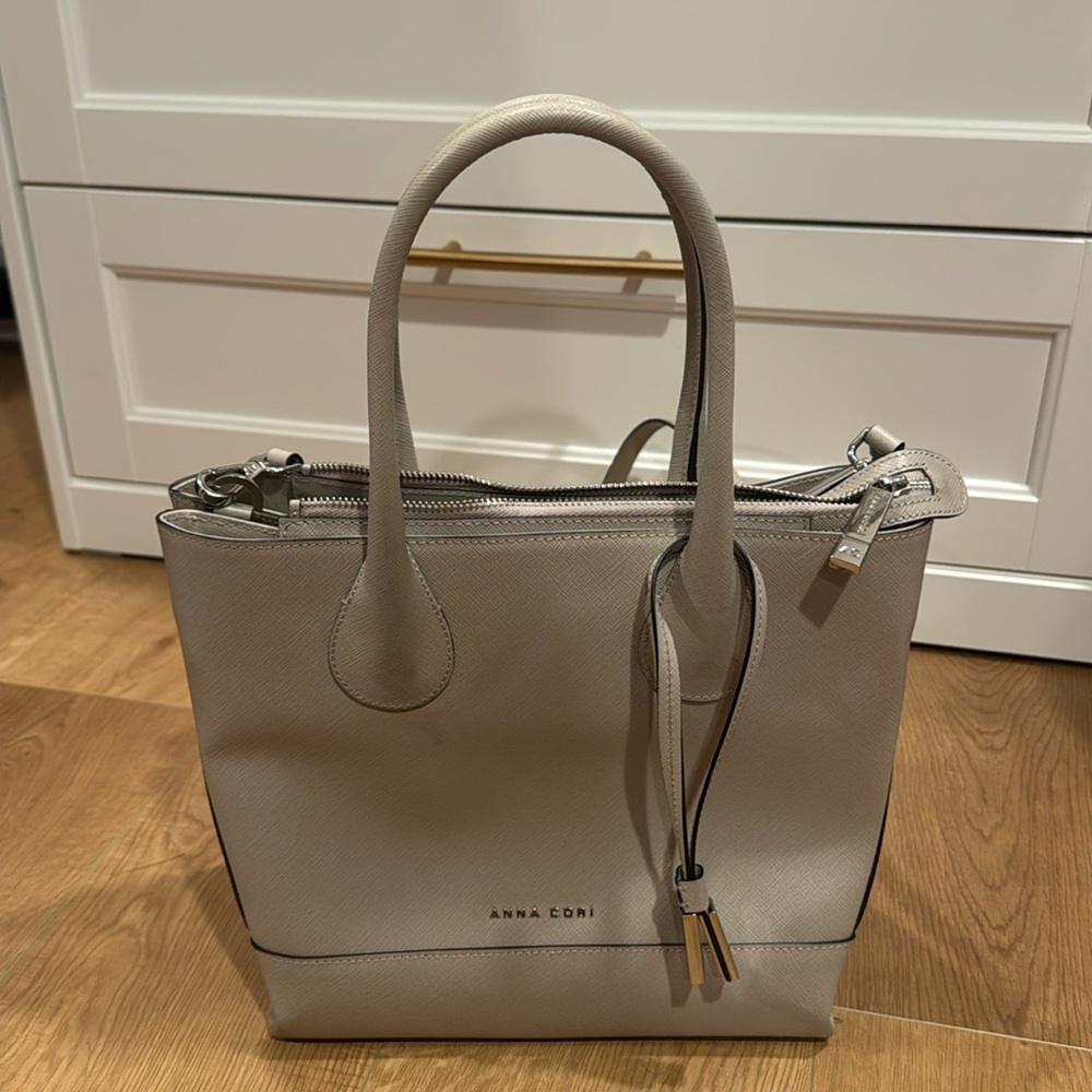 Anna Cori Alina Saffiano Leather Bag – Gray | Brand New